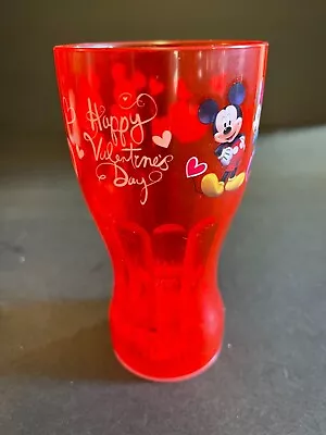 Mickey Mouse Light Up Glass Says Happy Valentine Day Red In Color. • $9