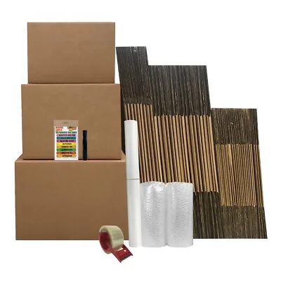 UBMOVE 5 Room Moving Kit 50 Big Moving Boxes & Moving Supplies • $193.80