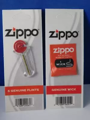 Zippo Lighter Lot Genuine Replacement Repair Parts 6 Flints 1 Wick 2 Pack • $5.06