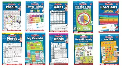 Magnetic Phonics Words Fractions Time Money Star Charts Calender Fiesta Crafts • £10.99