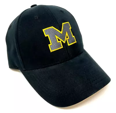 University Of Michigan Wolverines Logo Black Adjustable Curved Bill Mens Hat Cap • $22.95