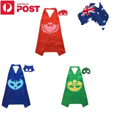 Kids Gift PJ Masks Cape Mask Set Owlette Gekko Catboy Costume Cosplay Party • $6.64