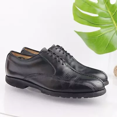 Footjoy Classics Men's Oxford Size 10.5 D Split Toe Black Leather Vibram Sole • $58.40