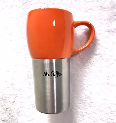 Mr Coffee Traverse 16 Oz Stainless Steel Ceramic Travel Mug Orange • $9.90