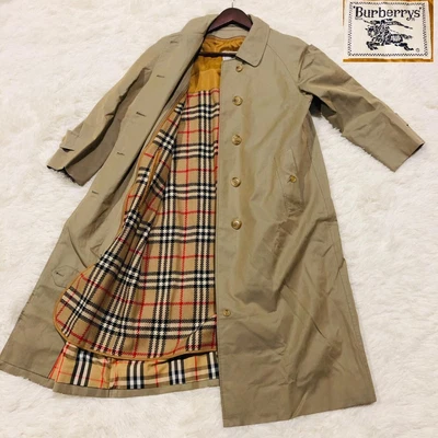£156.32 • Buy BURBERRY Nova Check Stainless Steel Collar Coat White Tag Khaki