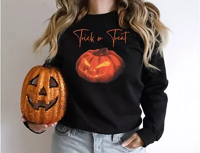 Happy Halloween Pumpkin Tee Witch  Season Unisex Sweatshirt  Trick Or Treat 3 • £10.69