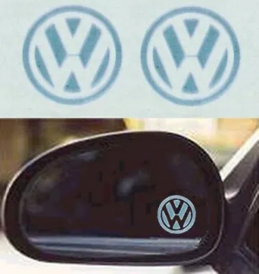 4 Volkswagen Mirror DECALS Car Window Bumper Fender SILVER • $5.32