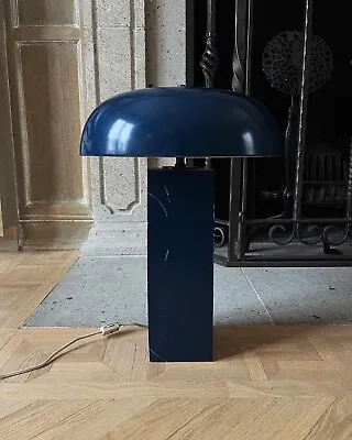 Mid Century Modern Retro Mushroom Metal Table Lamp Italian Blue VTG 50s 60s • $675