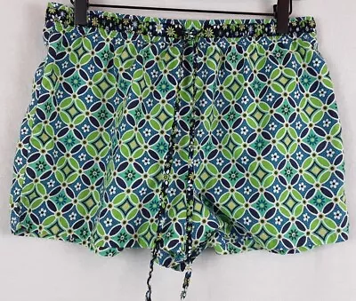 VERA BRADLEY DAISY Blue Green Pj Pajama Shorts Size- Large  • $14