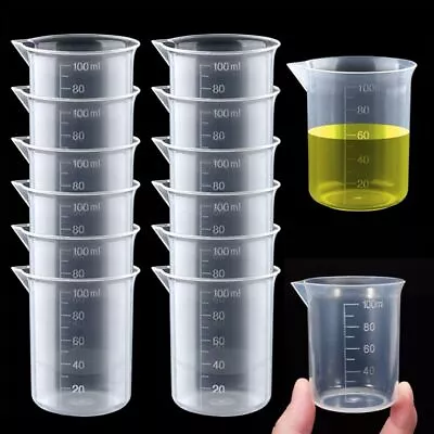 50-1000ml Measuring Cup Plastic Jug Beaker Kitchen Tool For Laboratories Parts • £3.92