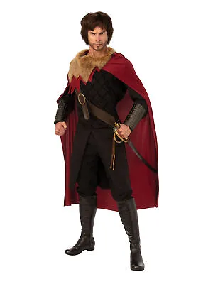 Mens Medieval King Costume Royal Tudor Prince Knights Cape Fancy Dress Outfit • £31.83