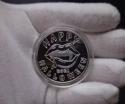 HAPPY HALLOWEEN 1oz .999 Silver PROOF Round Coin M6 Metals & Bex MINTAGE 27 • $99.99