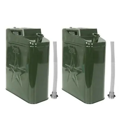 2Pcs Jerry Can 5 Gallon 20L Can Metal Tank Offroad Emergency Backup • $59.38