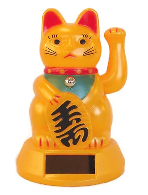 5  Japanese Maneki Neko Beckoning Solar Money Good Fortune Waiving Lucky Cat  • $11.73