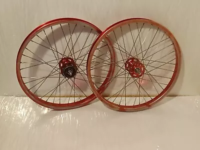 Old School Vintage Early 80s Sumo Stamped 20 X 1.75  BMX Wheels W/High Flanged K • $170