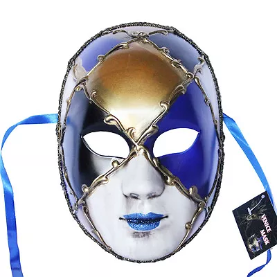 Venetian Full Face Mask Masquerade Ball Prom Party Mardi Gras Halloween 13W3A • $8.99