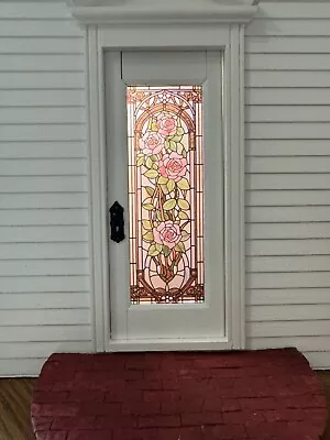 Roses Roses Floral Door  Stained Glass Film Dollhouse Miniature • $6.99