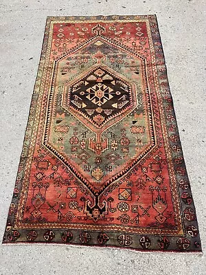 Vintage Hand Knotted Area Rug  4'4 X 8'3 • $295