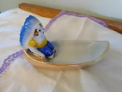 Vintage Native American Indian Canoe Trinket Dish 1940  • $5