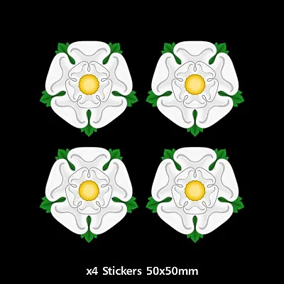 X4 Yorkshire Rose Vinyl Sticker - Car Bumper Van Lorry (CC023) • £1.79