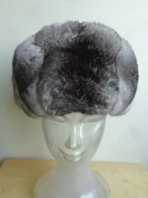 Brand New Ranched Chinchilla Fur & Leather Hat Men Man Women Woman Sz All • $595