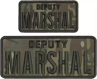 DEPUTY MARSHAL EMBROIDERY PATCH 4X10 AND 3X6 Hook On Back MULTICAM/BLK • $16.99