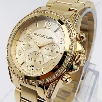 New Michael Kors MK5166 Blair Glitz Gold Stainless-Steel Bracelet Women's Watch • $108