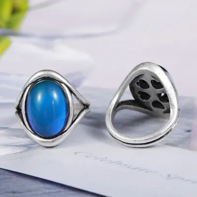 High Quality Antique Silver Plated Brass Color Change Mood Stone Ring For Women • $9.59