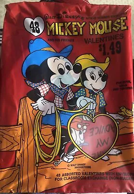 Vintage 48 Mickey Mouse & Friends Valentines  Day Cards Teacher Boy And Girl • $30