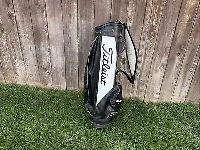 Vintage Titleist Golf Bag Vinyl/Faux Leather Sunday Bag 3 Way Divider • $79.99