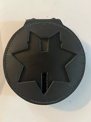 $19.99 • Buy New 🇺🇸 New Black 7 Point Star Leather Police Badge Holder  👀lqqk👀