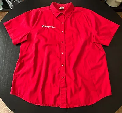 Rare Disney Store Cast Member Red Costume Short Sleeve Shirt Prop Size Large • $41.45