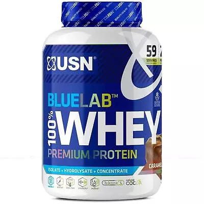 £65.99 • Buy USN Blue Lab Whey Premium Protein Powder Caramel Chocolate Flavour Fit Pack 2kg