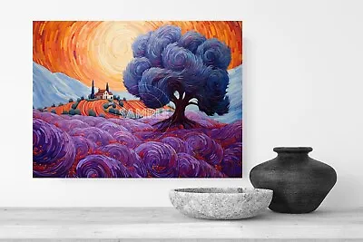 Lavender Landscape Canvas Picture Abstract Modern Art Home Decor Wall Art #2 • £27.49