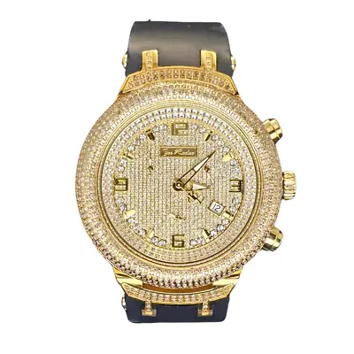 Used Mens JOJO Joe Rodeo Master Jjm69 6.50ct.aprx. Diamonds Gold Tone Watch • $1300