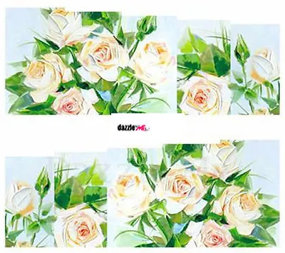 £1.95 • Buy Nail Art Stickers Water Decals Transfers Flowers White Roses (C274)