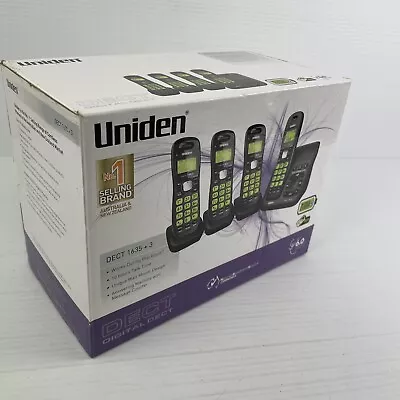 UNIDEN DECT 1635 + 3 Wireless Home Phone Set Brand New In Box Answering Machine • $75