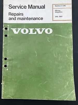 1987 Volvo 240 Electrical Wiring Diagrams Service Manual • $59.95