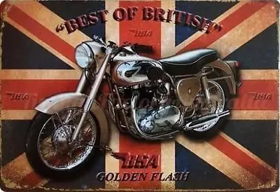 BEST OF BRITISH-BSA GOLDEN FLASH Rustic Retro/Vintage Home Garage Tin Metal Sign • $12.99