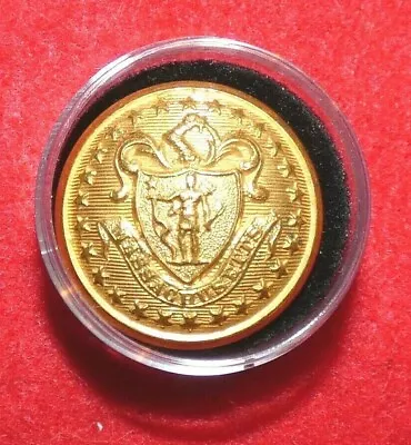 Beautiful Civil War Mass. State Militia Coat Button-Early Back • $119.99