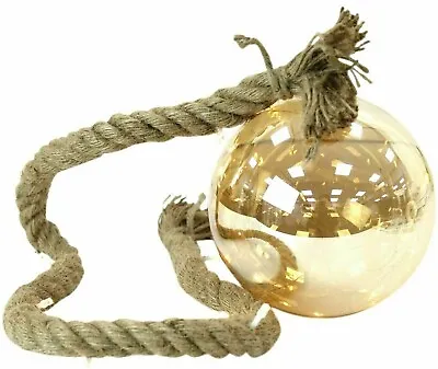 Christmas Glass Bauble On Rope LED Light Up Tinted Hanging Ball Xmas Decoration • £9.99