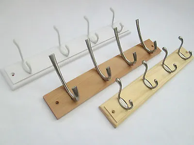 Pine Modern Wooden Hat And Coat Hooks Hanger Rail Rack Pegs • £25.99