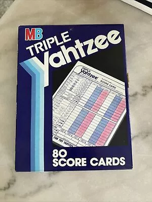 New 1982 Vintage MB Triple Yahtzee 80 Score Cards Score Pad E4100 Sealed NIB • $19.04