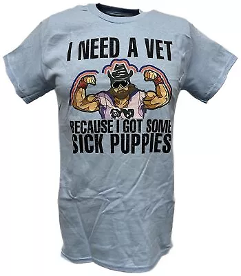 Macho Man Randy Savage Sick Puppies Heather Blue T-shirt • $27.99