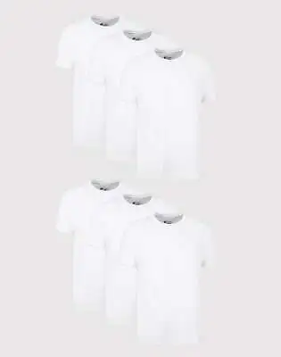 Hanes Men's White Crewneck T-Shirt 6-Pack Undershirt Tee TAGLESS FreshIQ Comfort • $24.10
