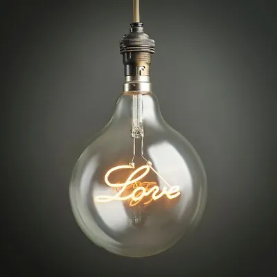 LOVE Globe Light Bulb Vintage Design LED 2W ES E27 / BC B22 Decorative Lighting • £3.99