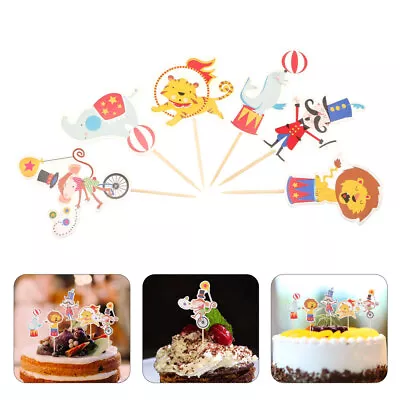  48 Pcs Carnival Cake Topper Circus Party Toppers Dolphin Cupcake Animal Monkey • $7.78