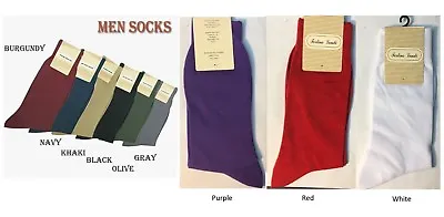 Men's High Quality Solid Color Dress Socks One Size 10~13  • $5.99