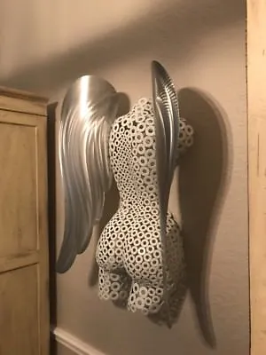 Abstract Wall Art Modern Metal Sculpture Nude  Torso Angel Holly Lentz • $469