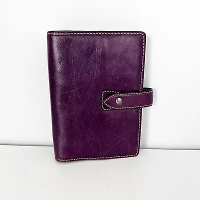 Filofax Personal Malden Organizer Planner Diary Book Purple Leather • $99.99